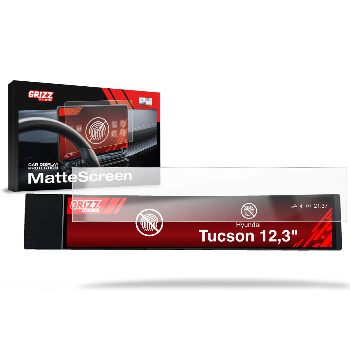 Matte Autodisplayfolie für Hyundai Tucson 12,3" (2024-2026), Grizz Protector