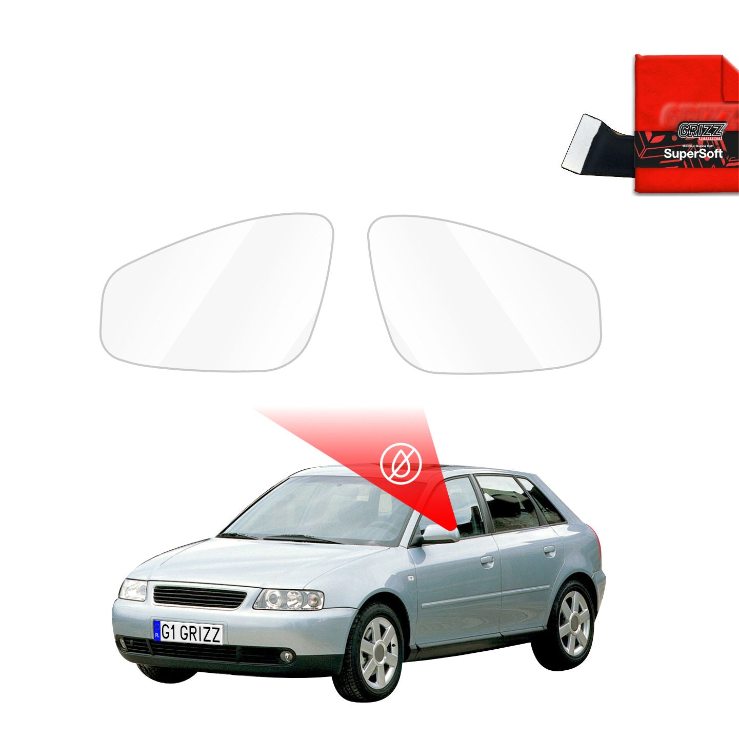 Regenschutzfolie Grizz Protector für Außenspiegel - Audi A3 8L Hatchback 5D (1999-2003)