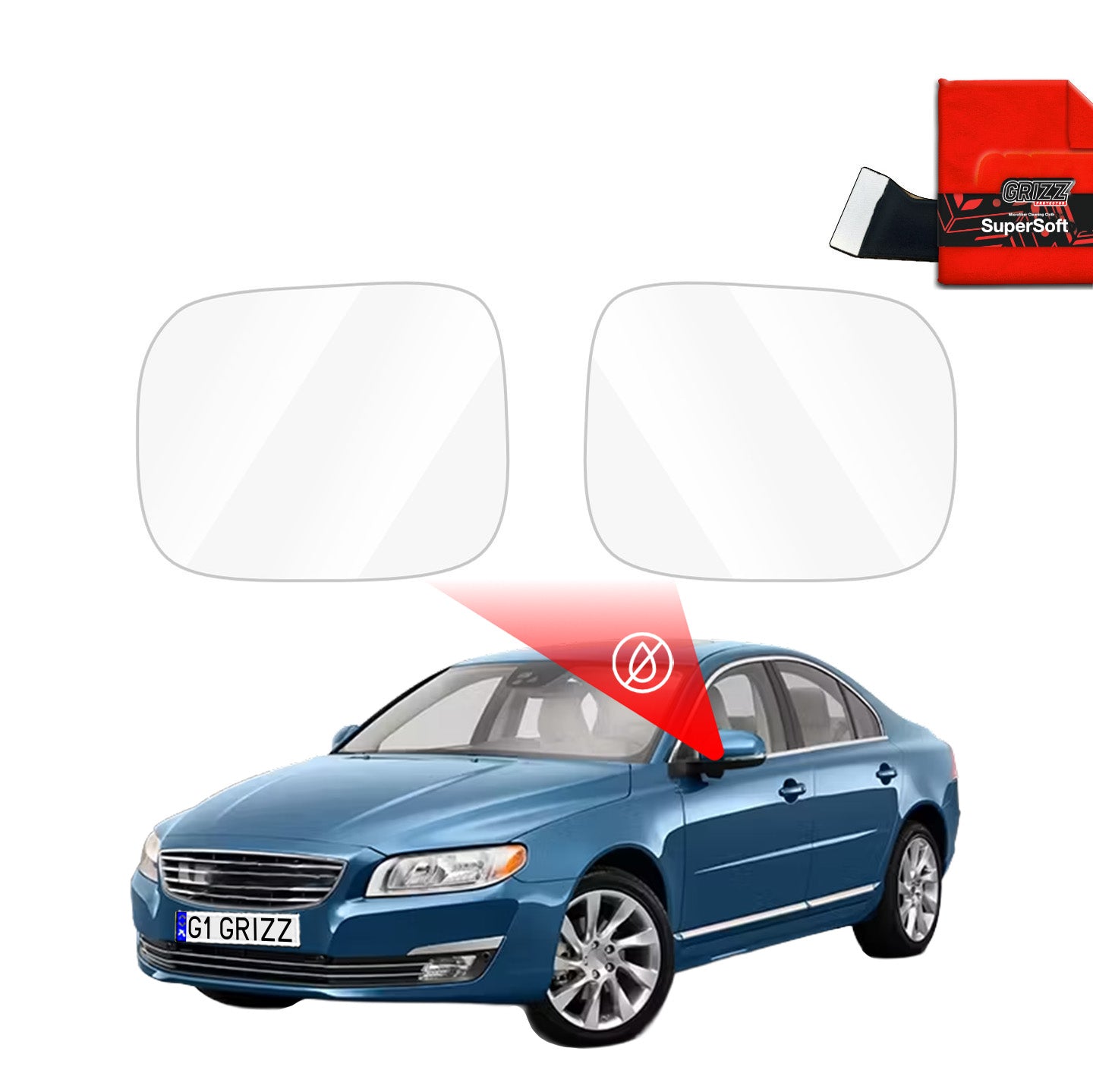 Regenschutzfolie Grizz Protector für Außenspiegel - Volvo S80 (2006-2016)