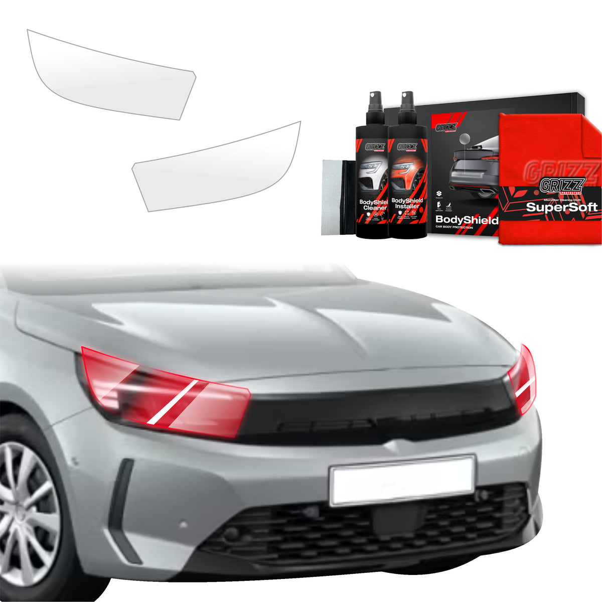 2in1 Schutzfolie Grizz Protector für Scheinwerfer - Opel Corsa (2023- 2025)