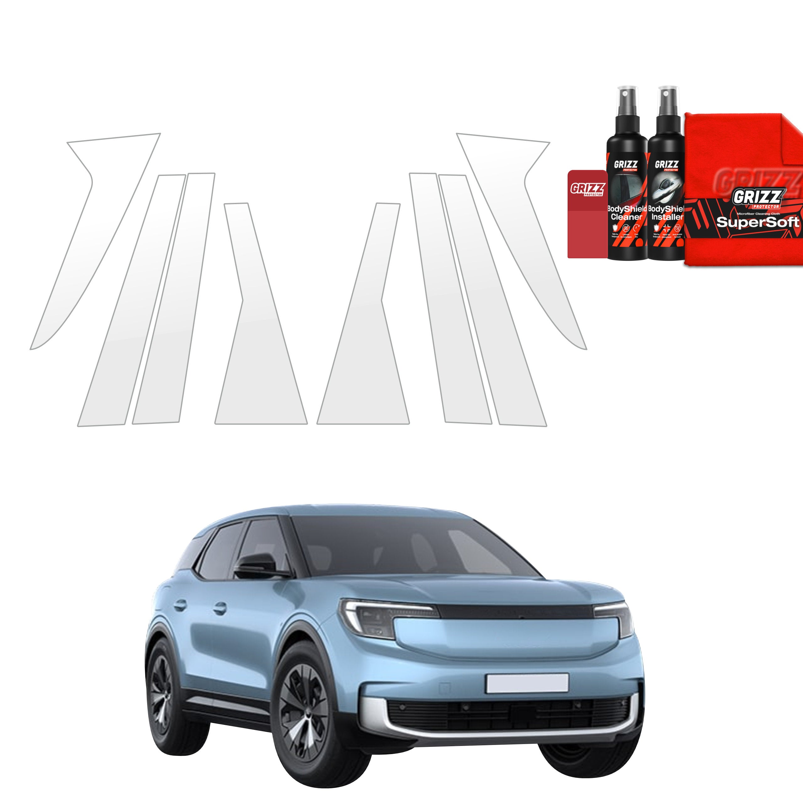 8in1 Schutzfolie Grizz Protector für B-C-Säule - Ford Explorer EV (2024-2026)