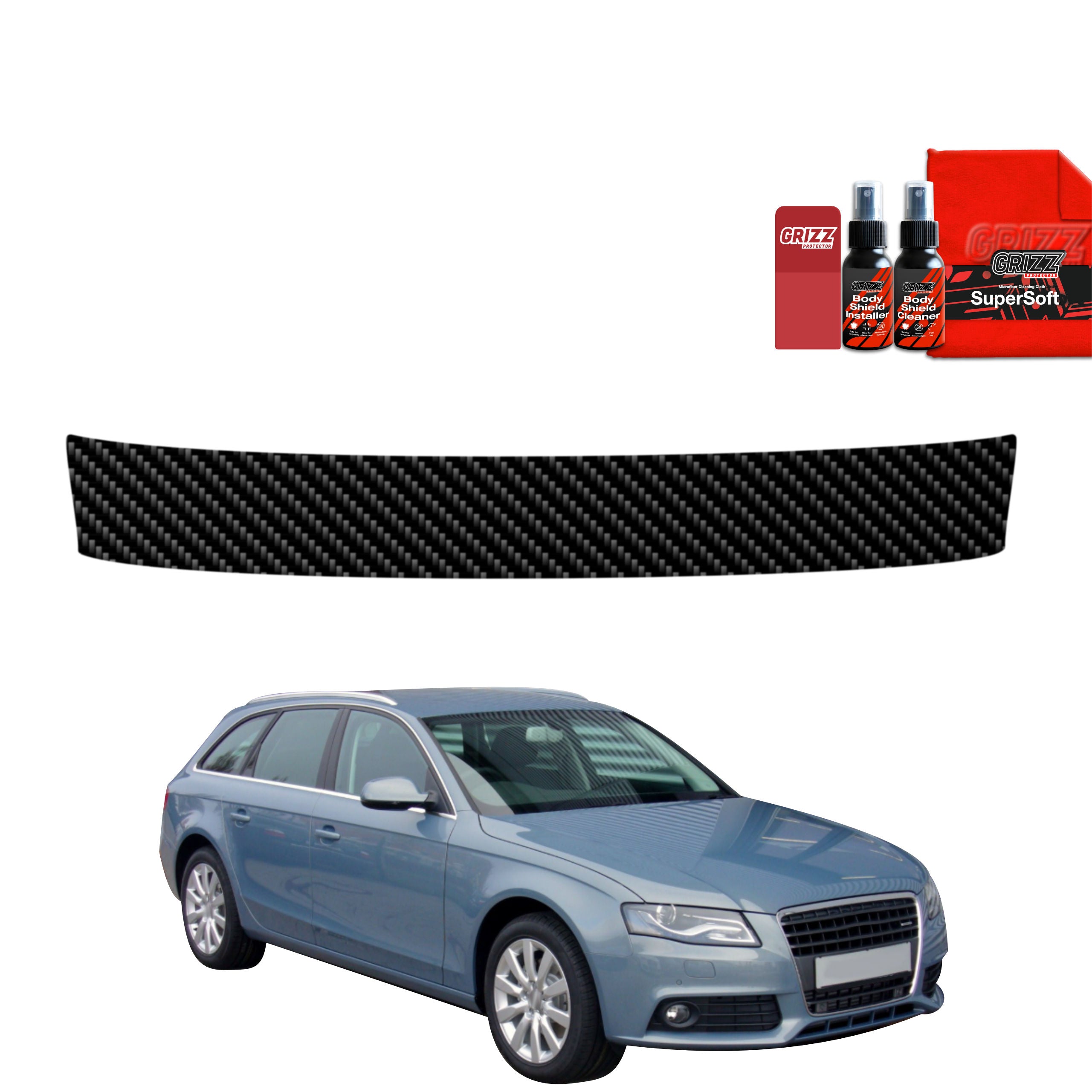 Kohlenstoff Schutzfolie Grizz Protector für Ladekante - Audi A4 B8 Avant (2007-2011)