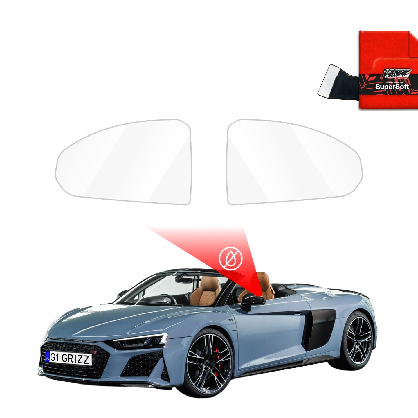 Regenschutzfolie Grizz Protector für Außenspiegel - Audi R8 Spyder (2018-2021)