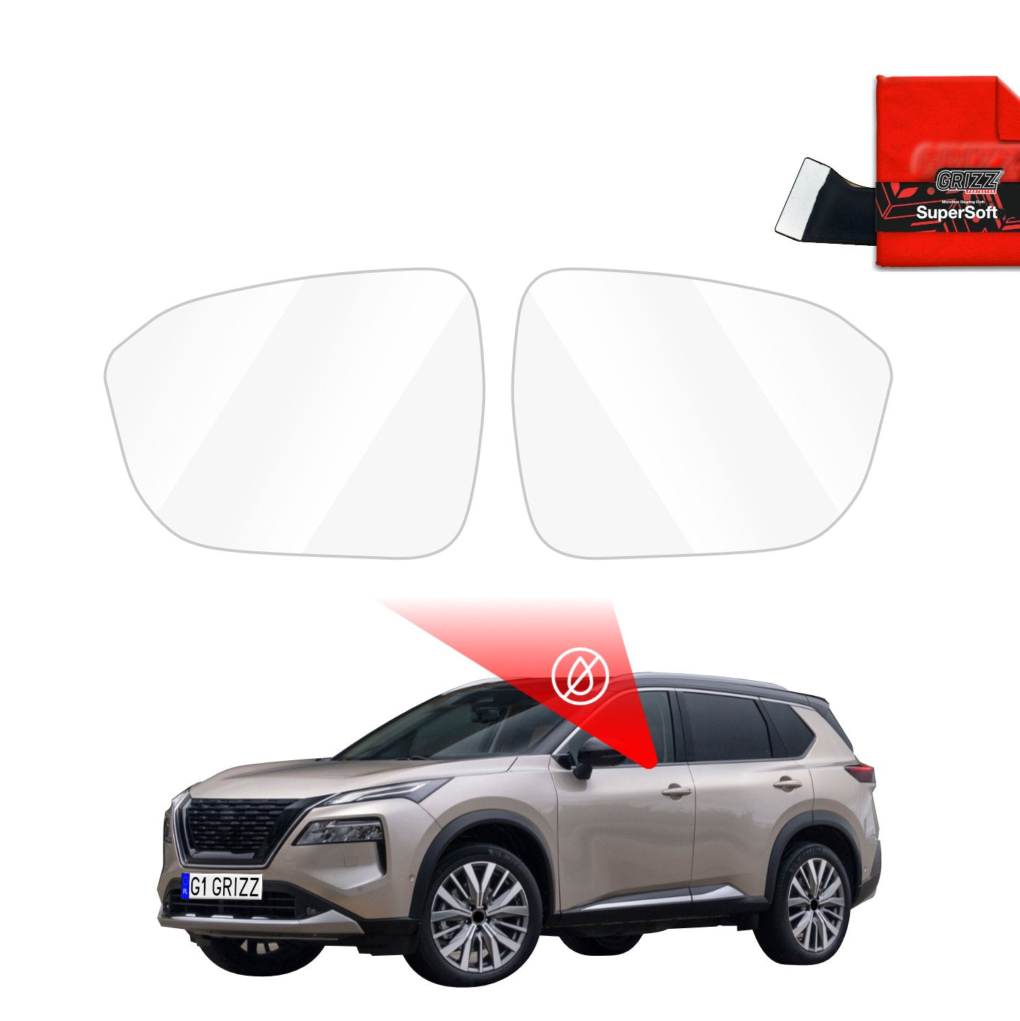 Regenschutzfolie Grizz Protector für Außenspiegel - Nissan X-Trail (2022-2026)