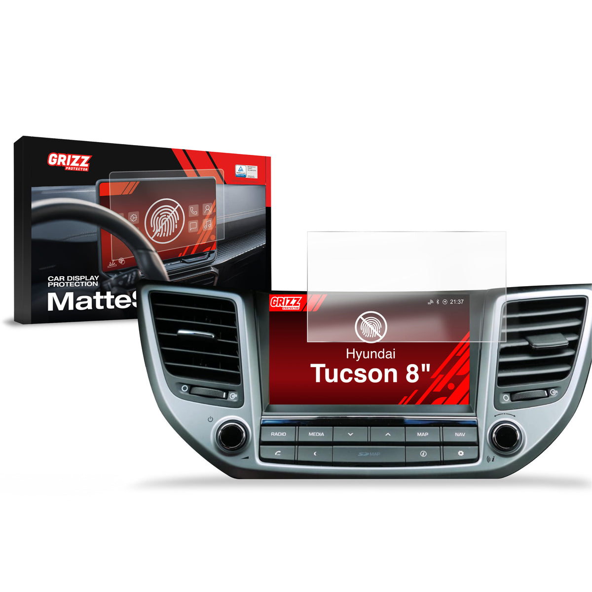 Matte Autodisplayfolie für Hyundai Tucson (2015-2019), Grizz Protector