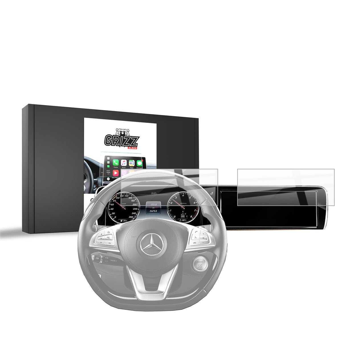 Keramische Autodisplayfolie 2in1 für Mercedes S Klasse W222 (2013-2017), Grizz Protector