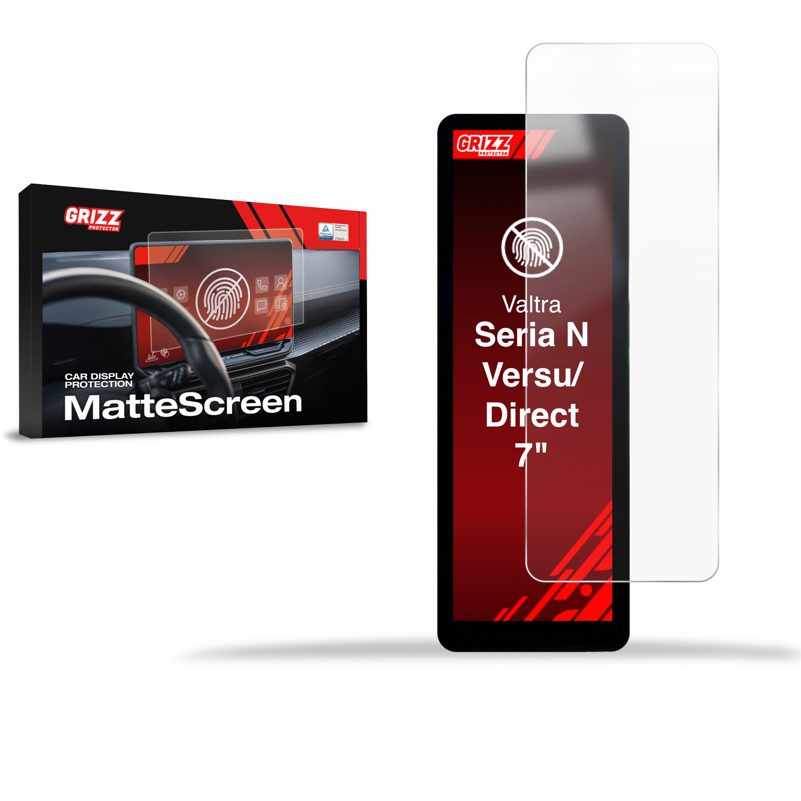 Matte Autodisplayfolie für Valtra seria N Versu A-Pillar Display 7" (2017-2026), Grizz Protector