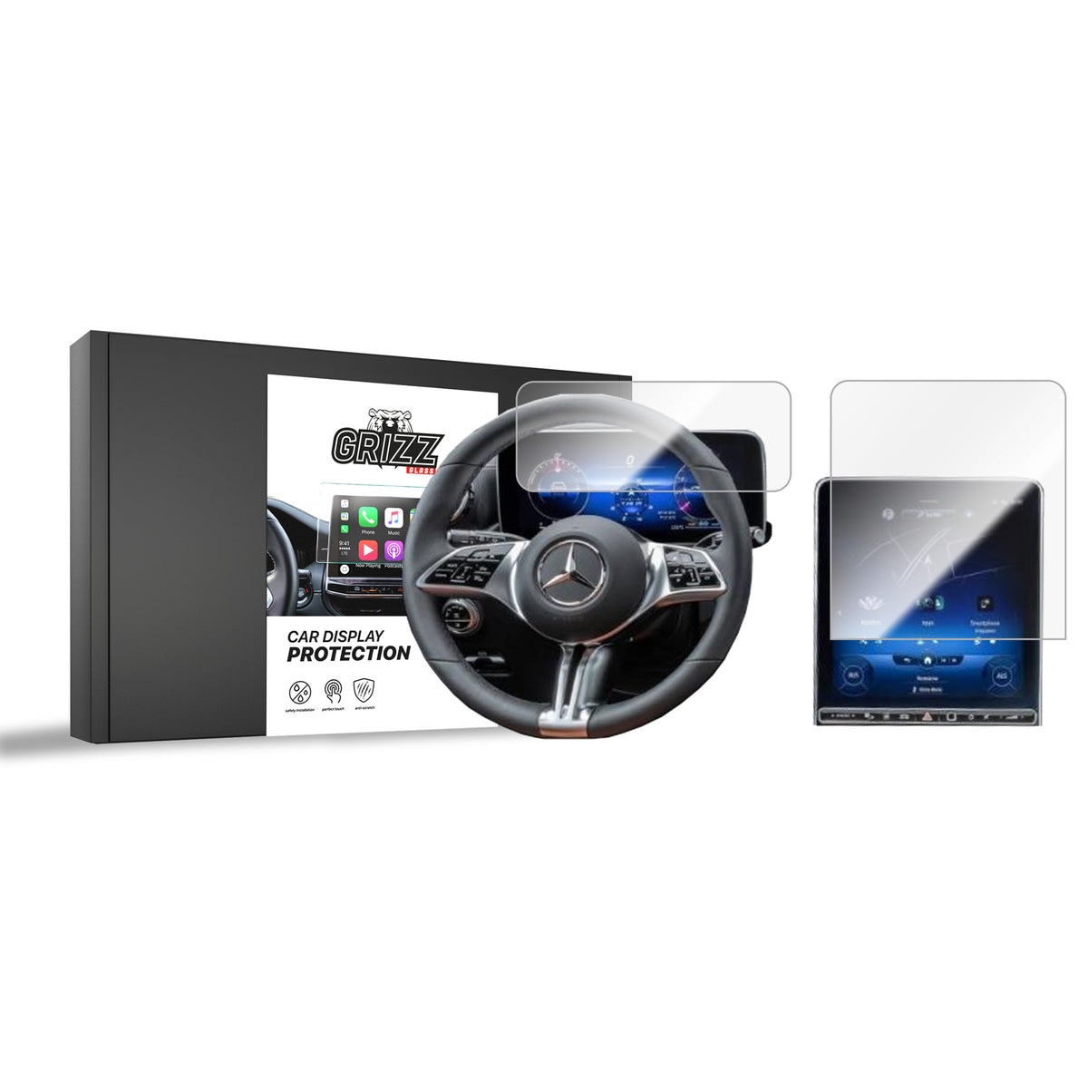 Keramische Autodisplayfolie 2in1 für Mercedes GLC X254 (2022-2026), Grizz Protector