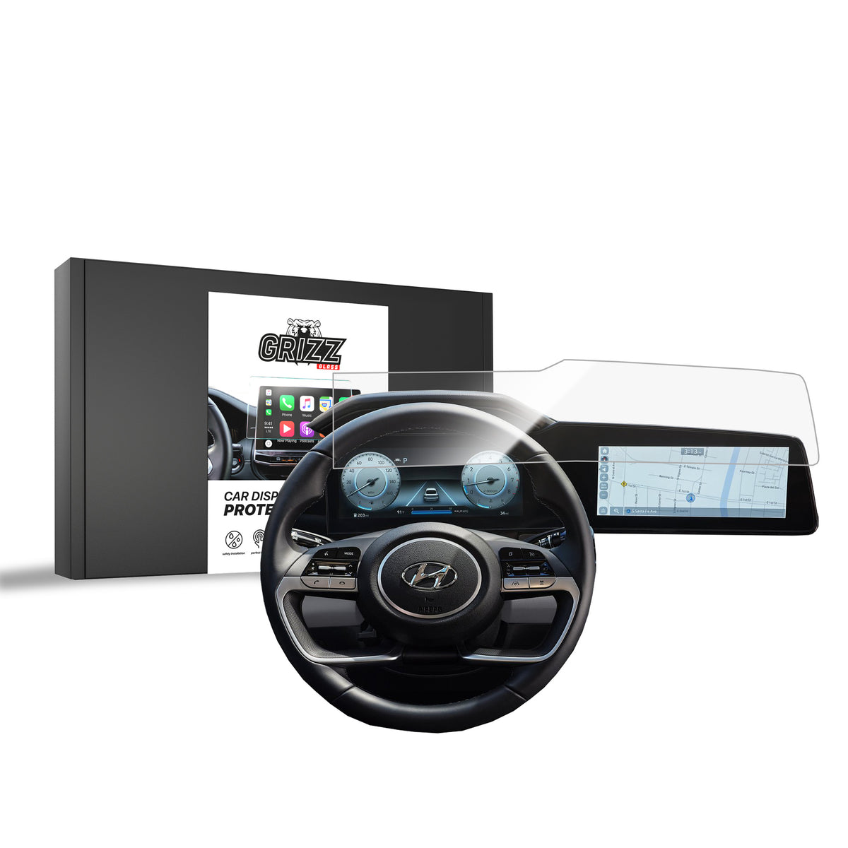 Keramische Autodisplayfolie für Hyundai Elantra 10,25" (2020-2026), Grizz Protector
