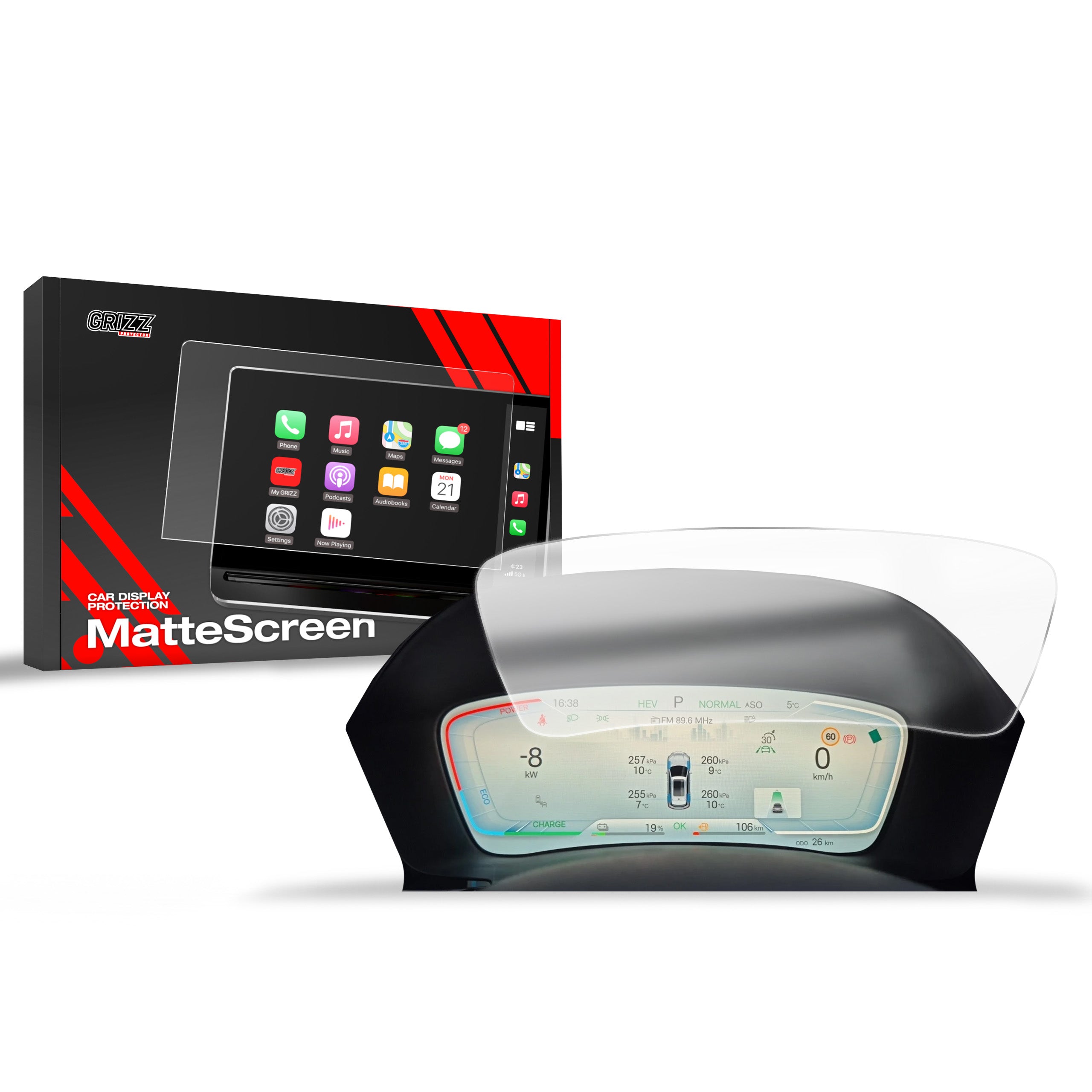 Matte Autodisplayfolie für BYD SEAL U DMi Virtual Cockpit (2024-2026), Grizz Protector