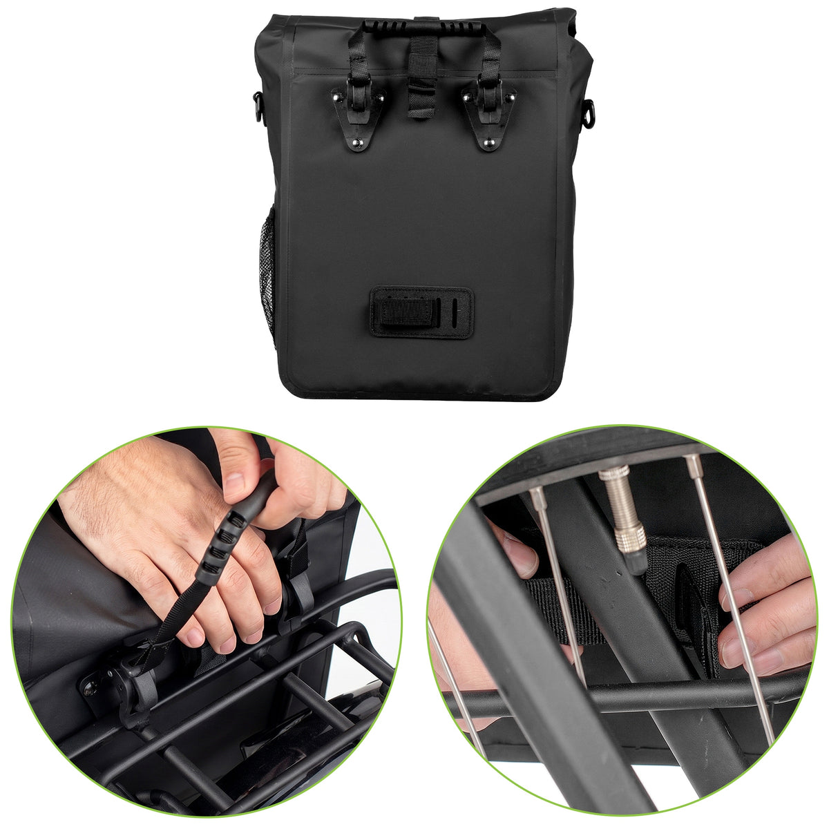 Fahrradtasche für den Gepäckträger, Vayox VA0444B 25L, Schwarz