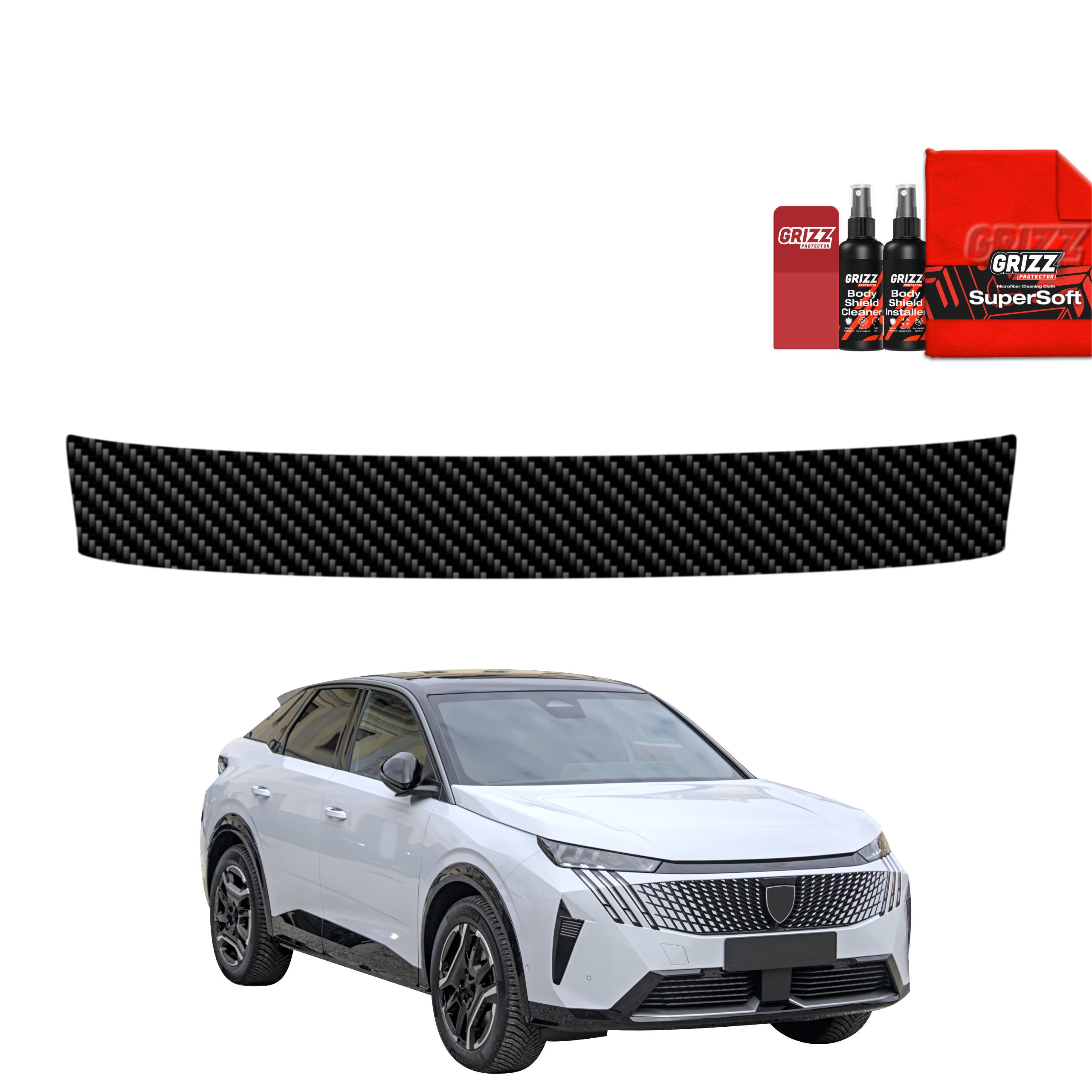 Kohlenstoff Schutzfolie Grizz Protector für Ladekante - Peugeot 3008 (2024-2026)