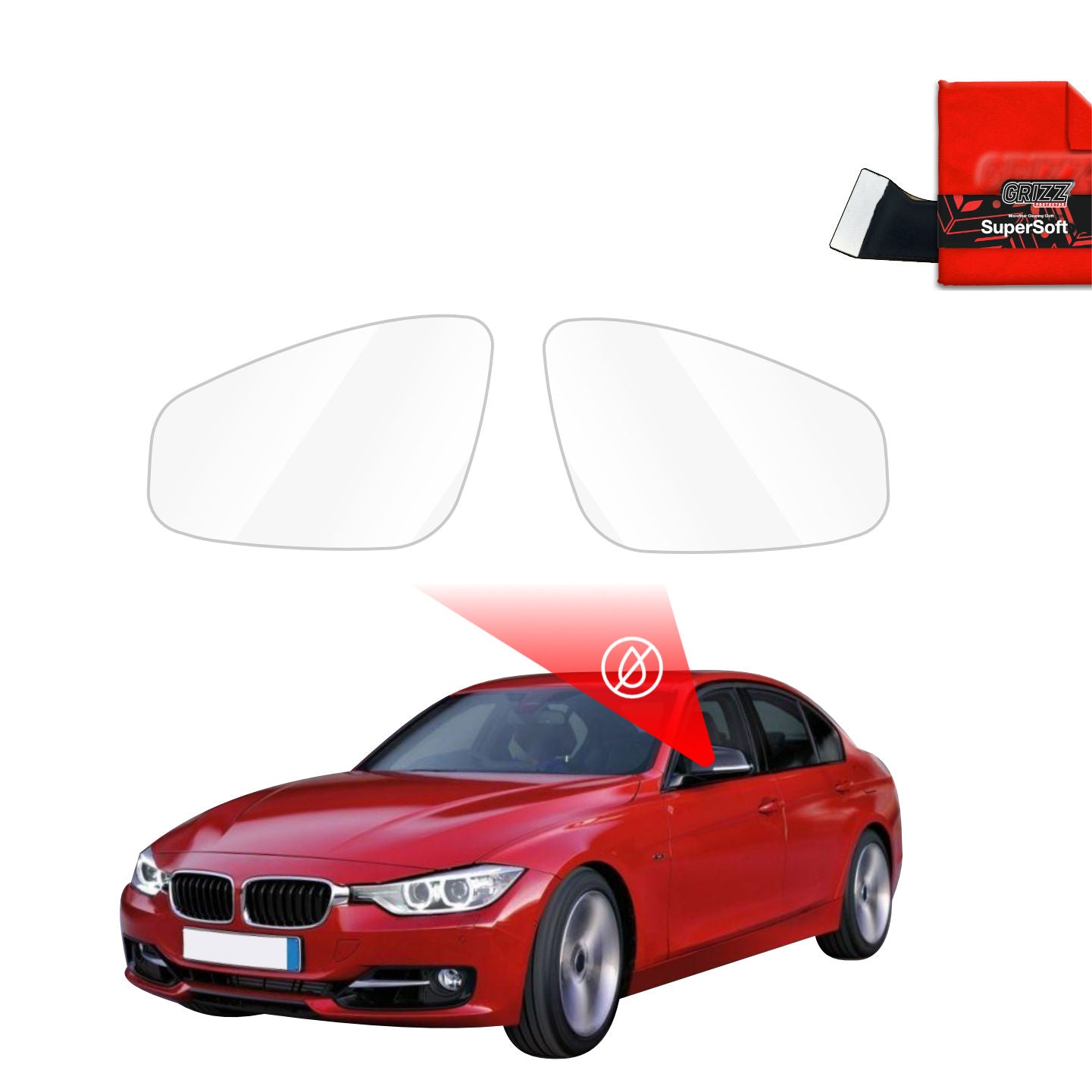 Regenschutzfolie Grizz Protector für Außenspiegel - BMW 3 F30 Sedan Pre-LCI (2011-2015)