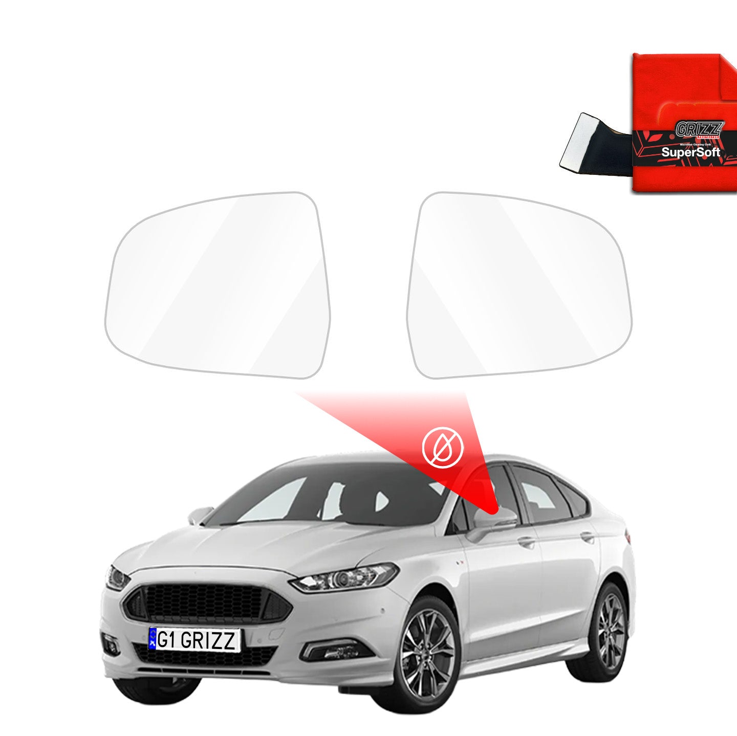Regenschutzfolie Grizz Protector für Außenspiegel - Ford Mondeo 5 (2014-2019)
