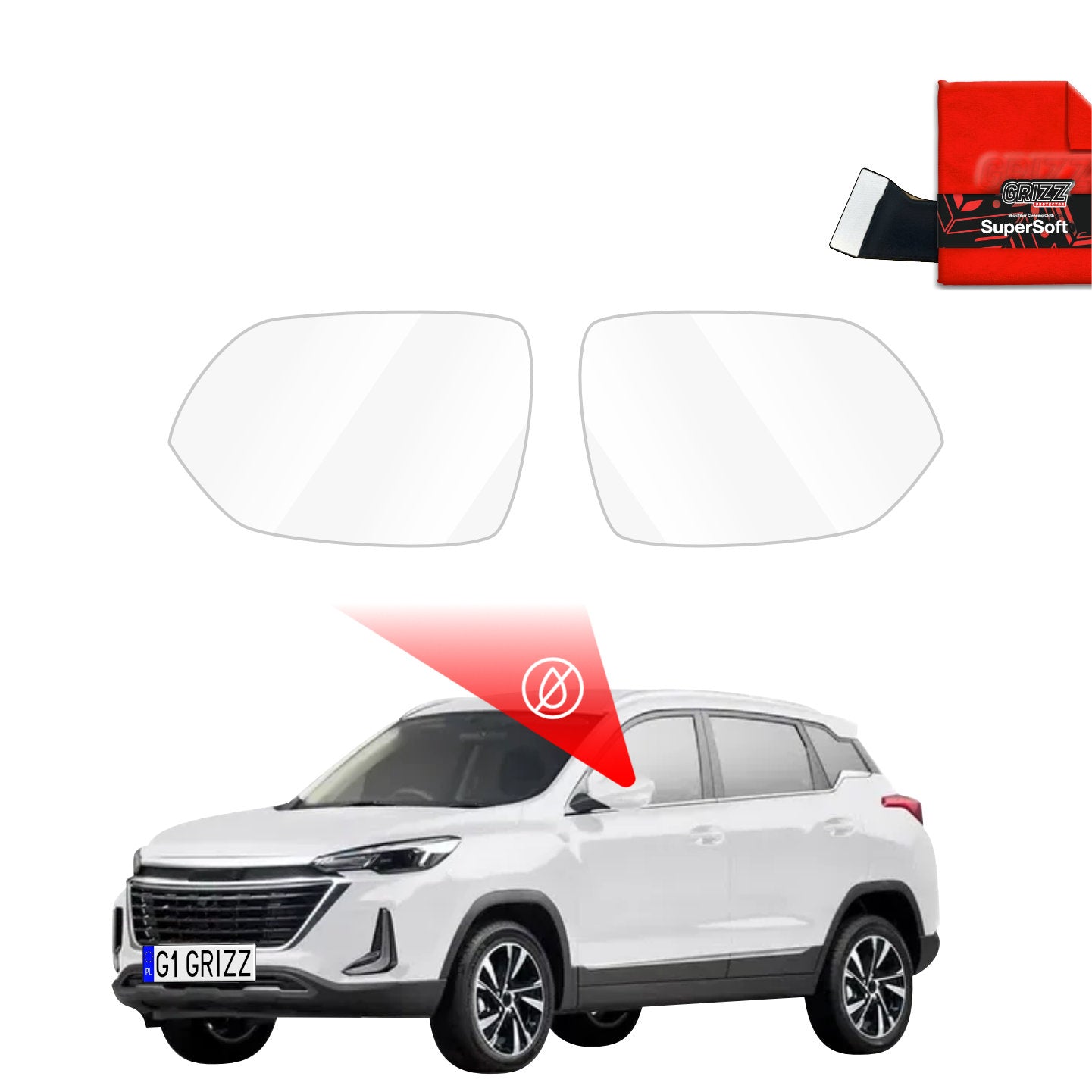 Regenschutzfolie Grizz Protector für Außenspiegel - BAIC BEIJING 3 (2023-2026)
