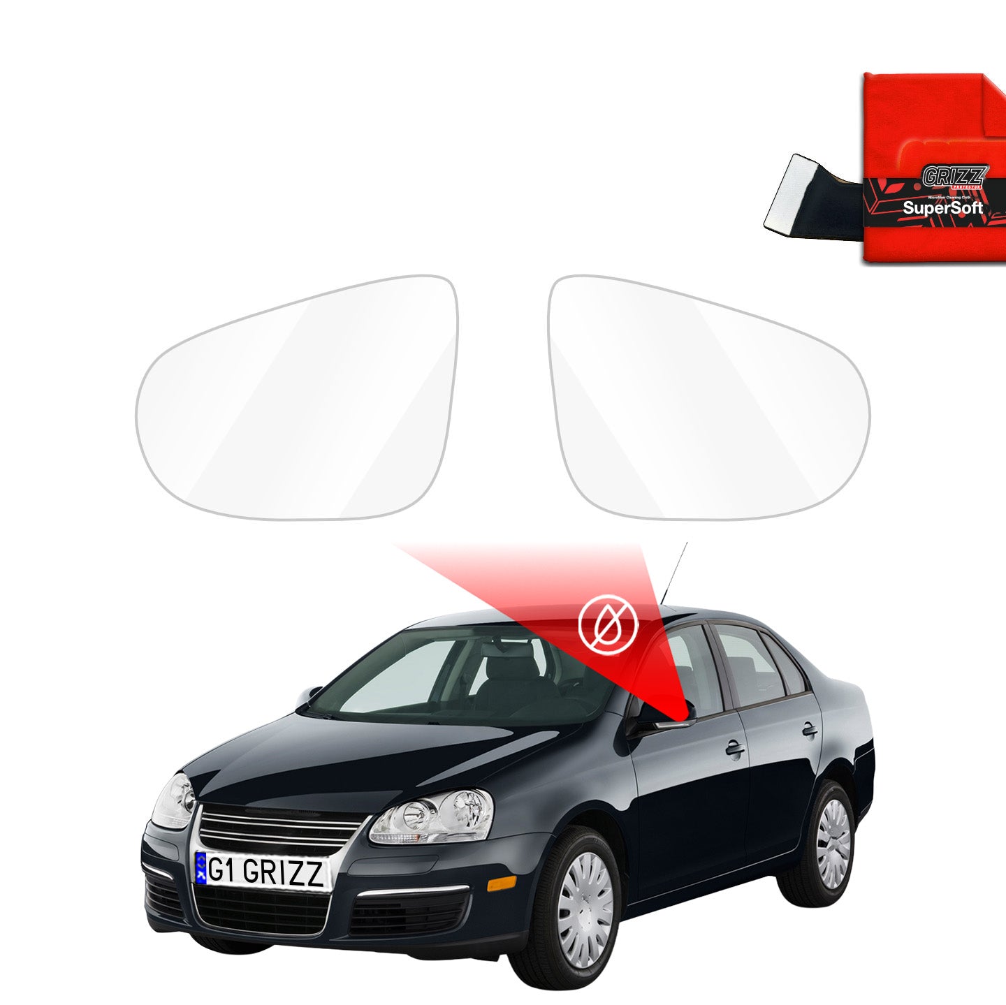 Regenschutzfolie Grizz Protector für Außenspiegel - Volkswagen Jetta (2010-2018)