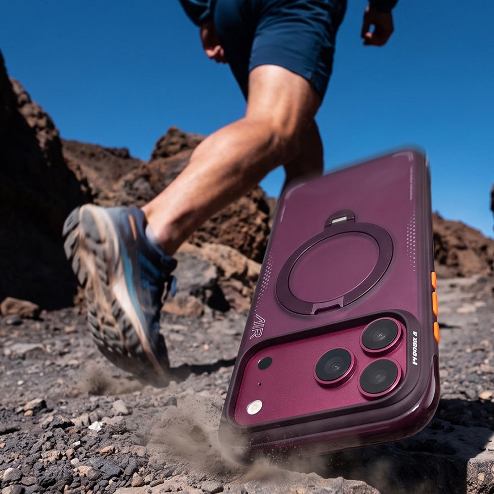 Handyhülle mit 360° drehbarem Standfuß für iPhone 18 Pro Max / 17 Pro Max, Torras Ostand Q3 Air mit MagSafe, Violett (7/11)