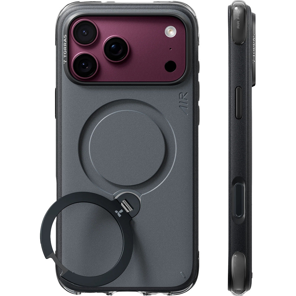 Handyhülle für iPhone 18 Pro / 17 Pro, Torras Ostand Q3 Air Essential mit MagSafe, Schwarz (1/9)