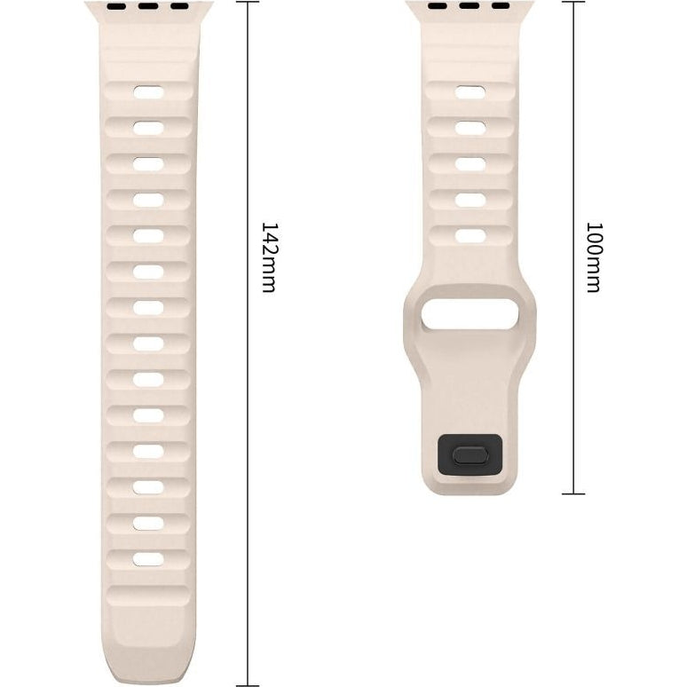 Armband für Apple Watch 49/46/45/44 mm, Tech-Protect Silicone Line, Beige (7/8)