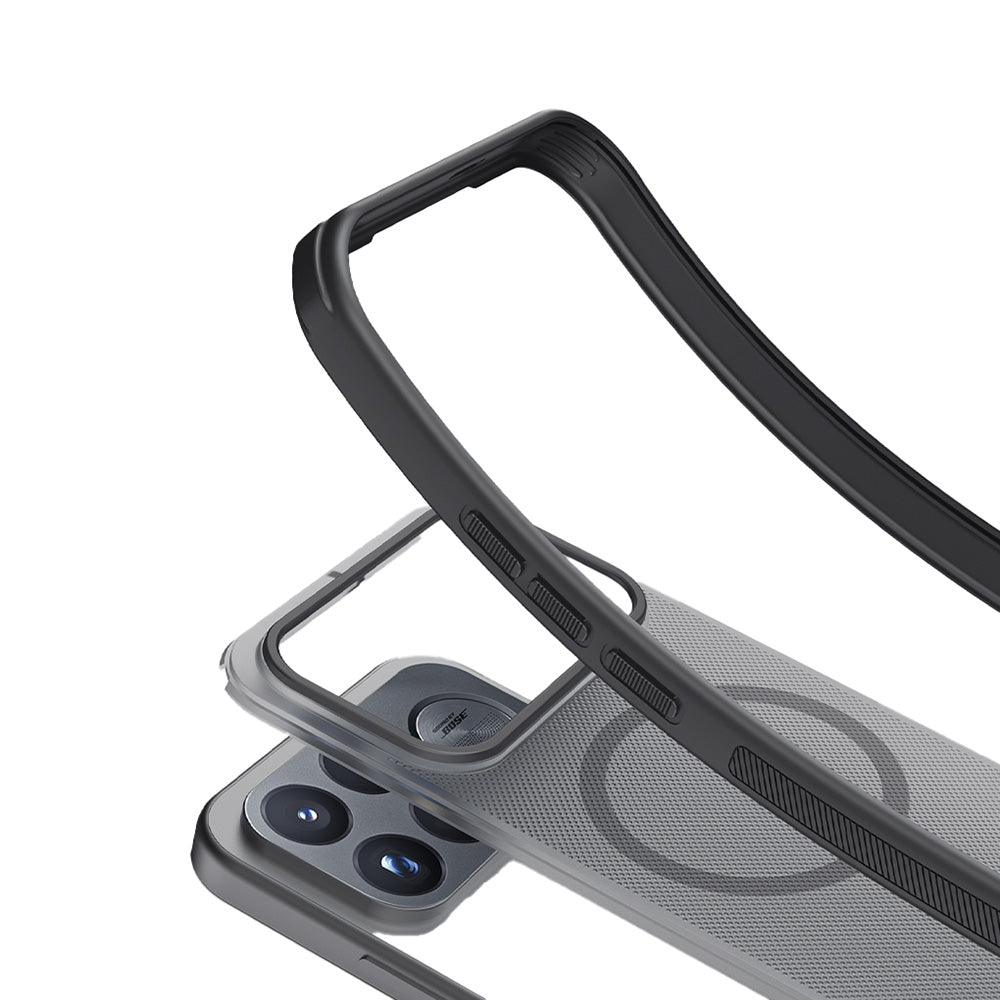 Handyhülle für Xiaomi POCO F9 Pro, Nillkin Frosted Shield Pro Magnetic mit MagSafe, Geräuchert mit schwarzem Rahmen (7/13)