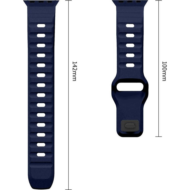 Armband für Apple Watch 49/46/45/44 mm, Tech-Protect Silicone Line, Blau (7/8)