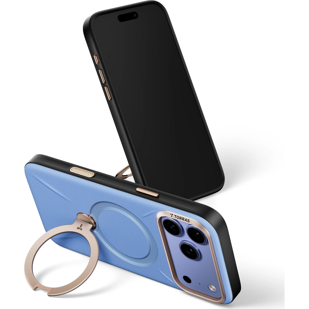 Handyhülle für iPhone 18 Pro / 17 Pro Torras Ostand Q3 VegSkin, Blau (7/11)