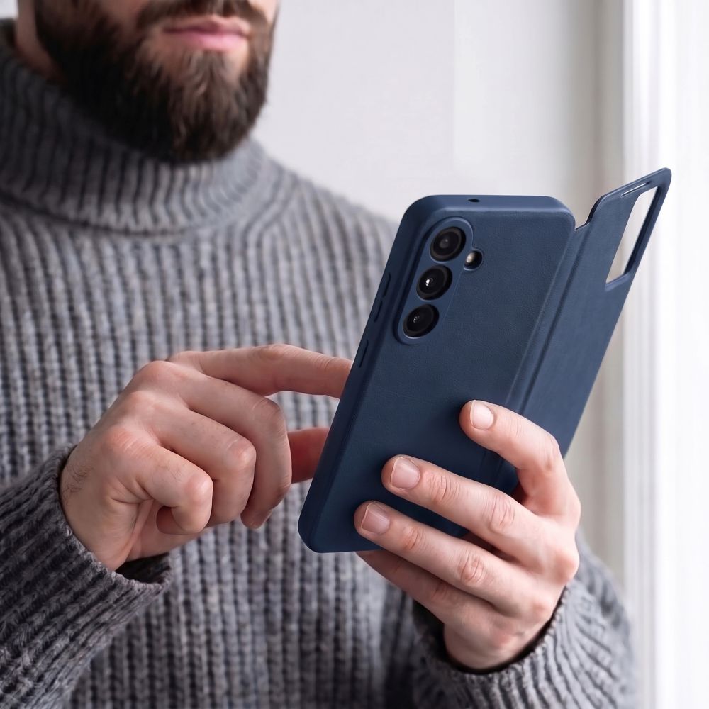 Handyhülle mit Klappe für Galaxy S26 FE, Tech-Protect Smart Wallet, Dunkelblau (7/7)