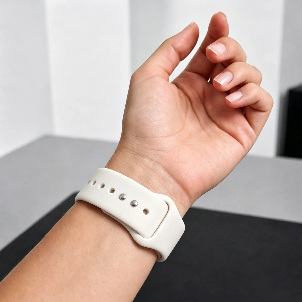 Armband für Apple Watch 49/46/45/44 mm, Tech-Protect Silicone, Beige (7/9)
