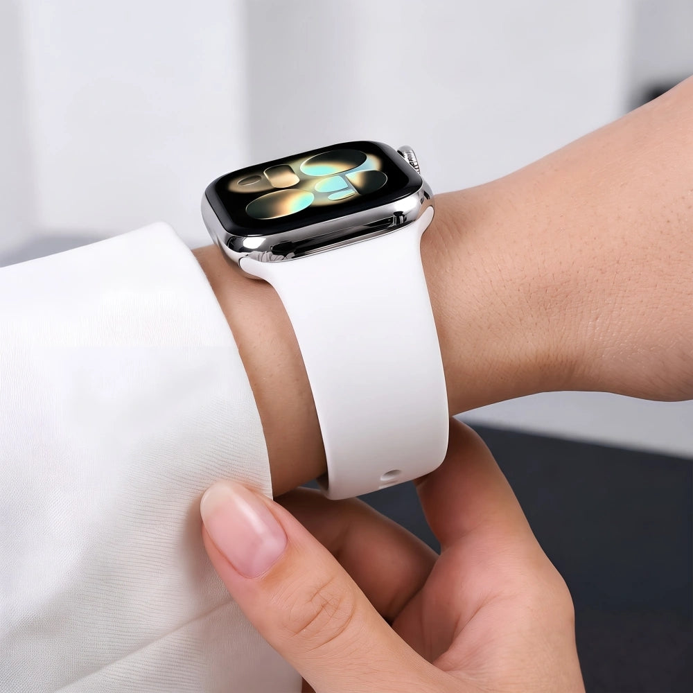 Armband für Apple Watch 42/41/40/38 mm, Tech-Protect Silicone, Weiß (7/9)