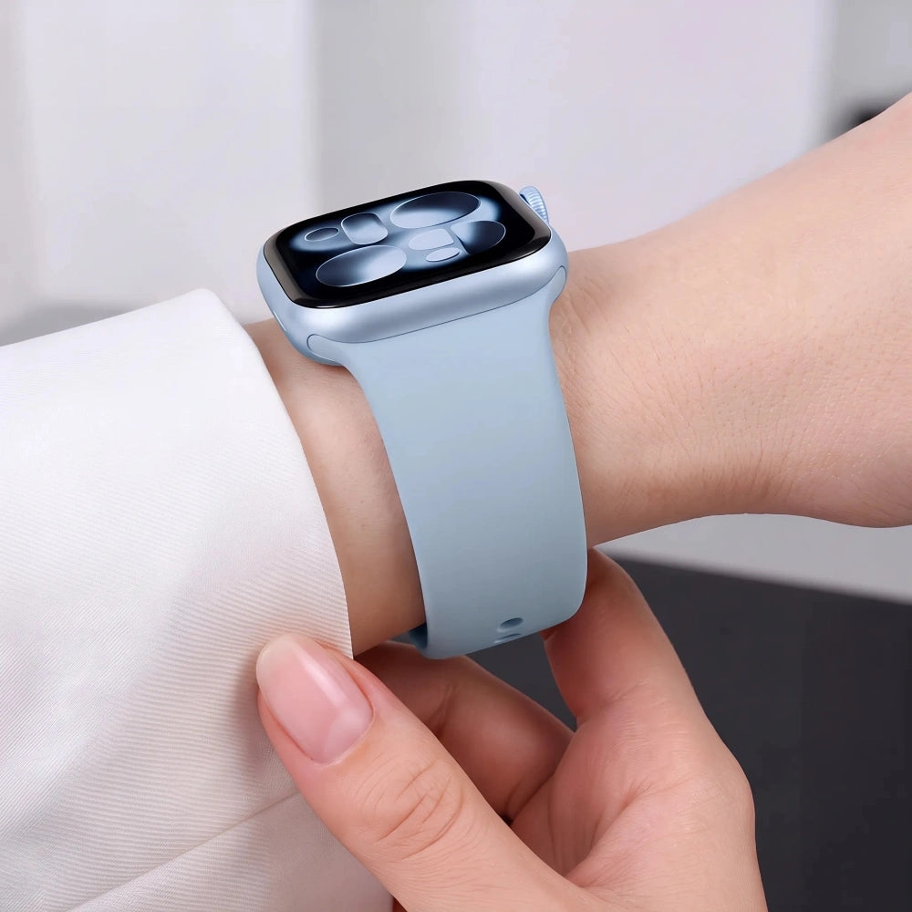 Armband für Apple Watch 49/46/45/44 mm, Tech-Protect Silicone, Jeans (7/9)