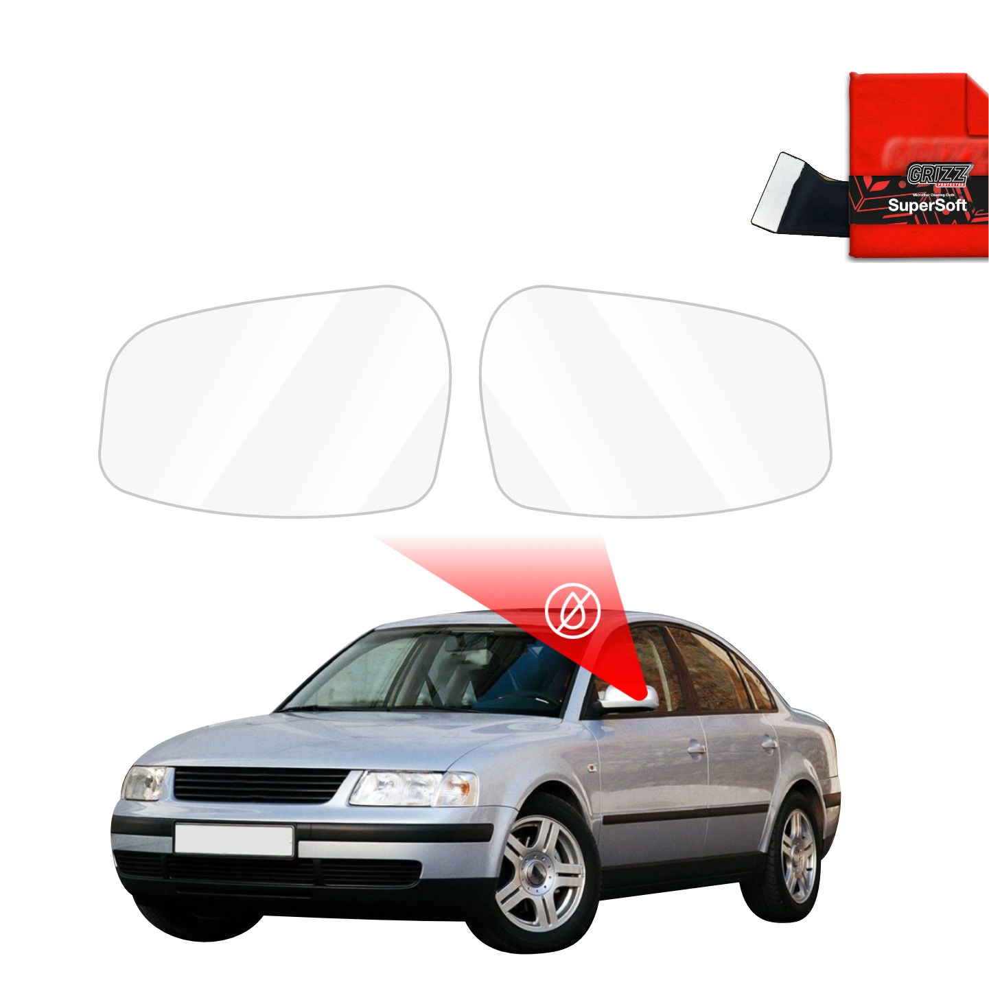 Regenschutzfolie Grizz Protector für Außenspiegel - Volkswagen Passat B5 Sedan (1996-2000)