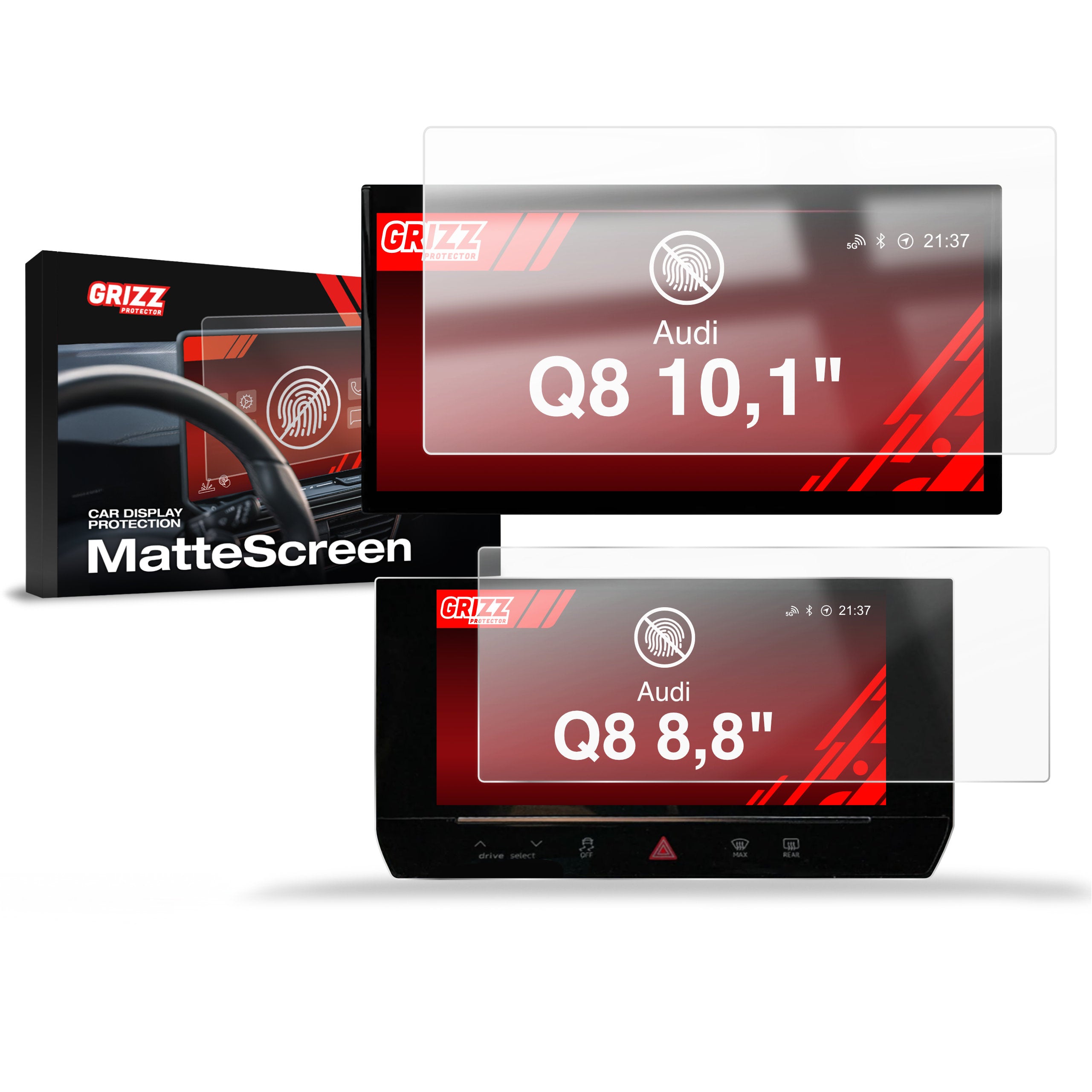 Matte Autodisplayfolie 2in1 für Audi Q8 (2018-2026), Grizz Protector