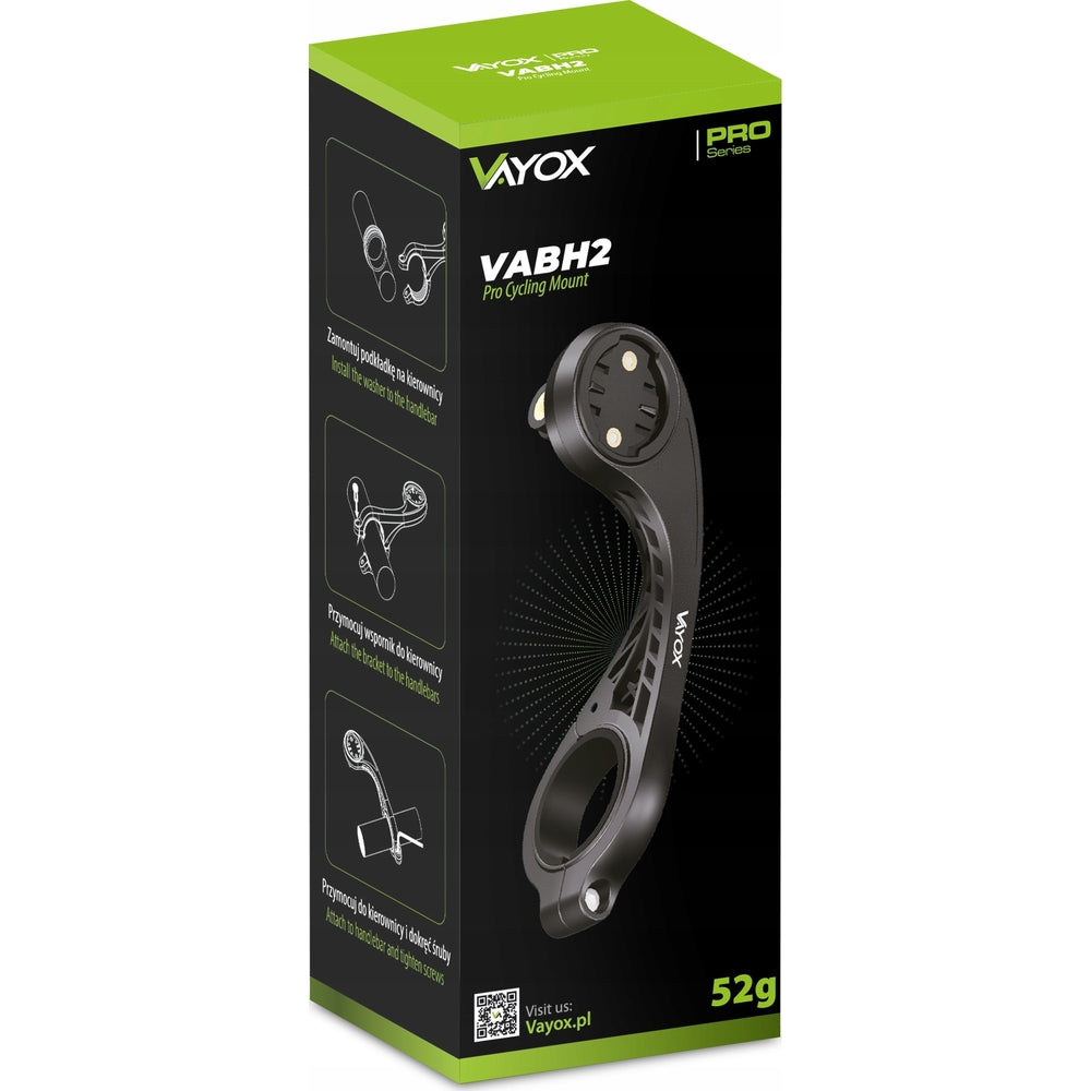 Fahrradhalterung für Lampe und Fahrradcomputer / Navigation, Vayox VABH2, Schwarz
