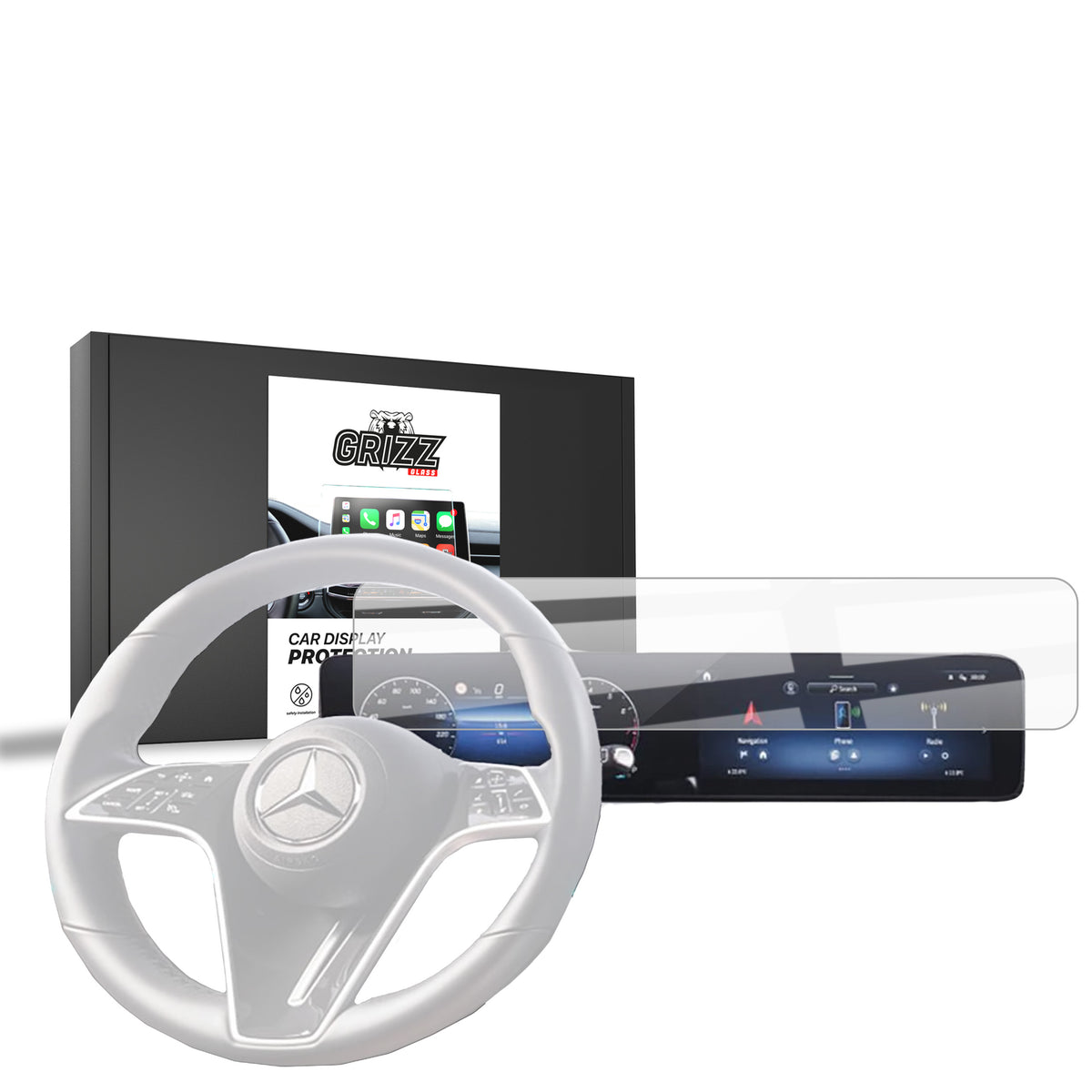 Keramische Autodisplayfolie für Mercedes EQA (2024-2026), Grizz Protector