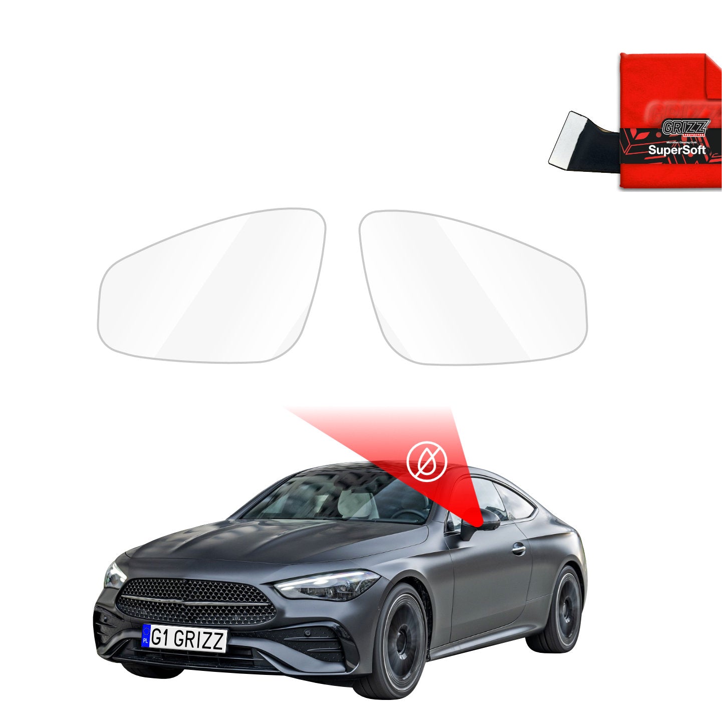 Regenschutzfolie Grizz Protector für Außenspiegel - Mercedes CLE 300 (2023-2026)