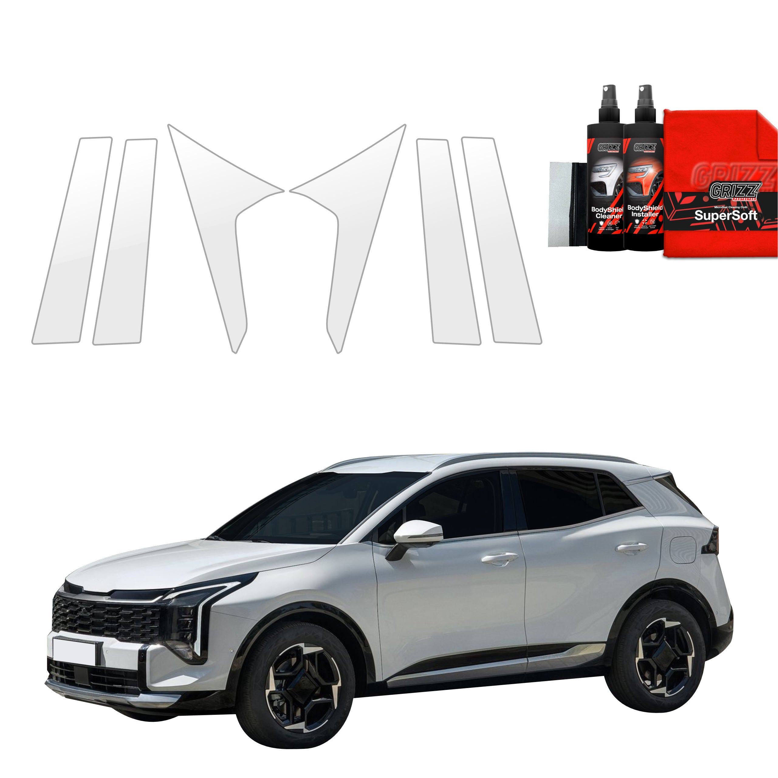 6in1 Schutzfolie Grizz Protector für B-C-Säule - Kia Sportage 5 Facelift (2025-2026)