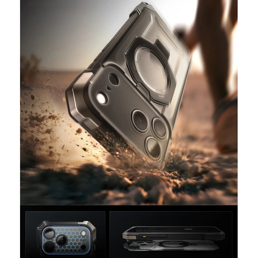 Handyhülle für iPhone 18 Pro, 17 Pro, Supcase UB Grip Mag mit MagSafe (CC), Schwarz-Transparent