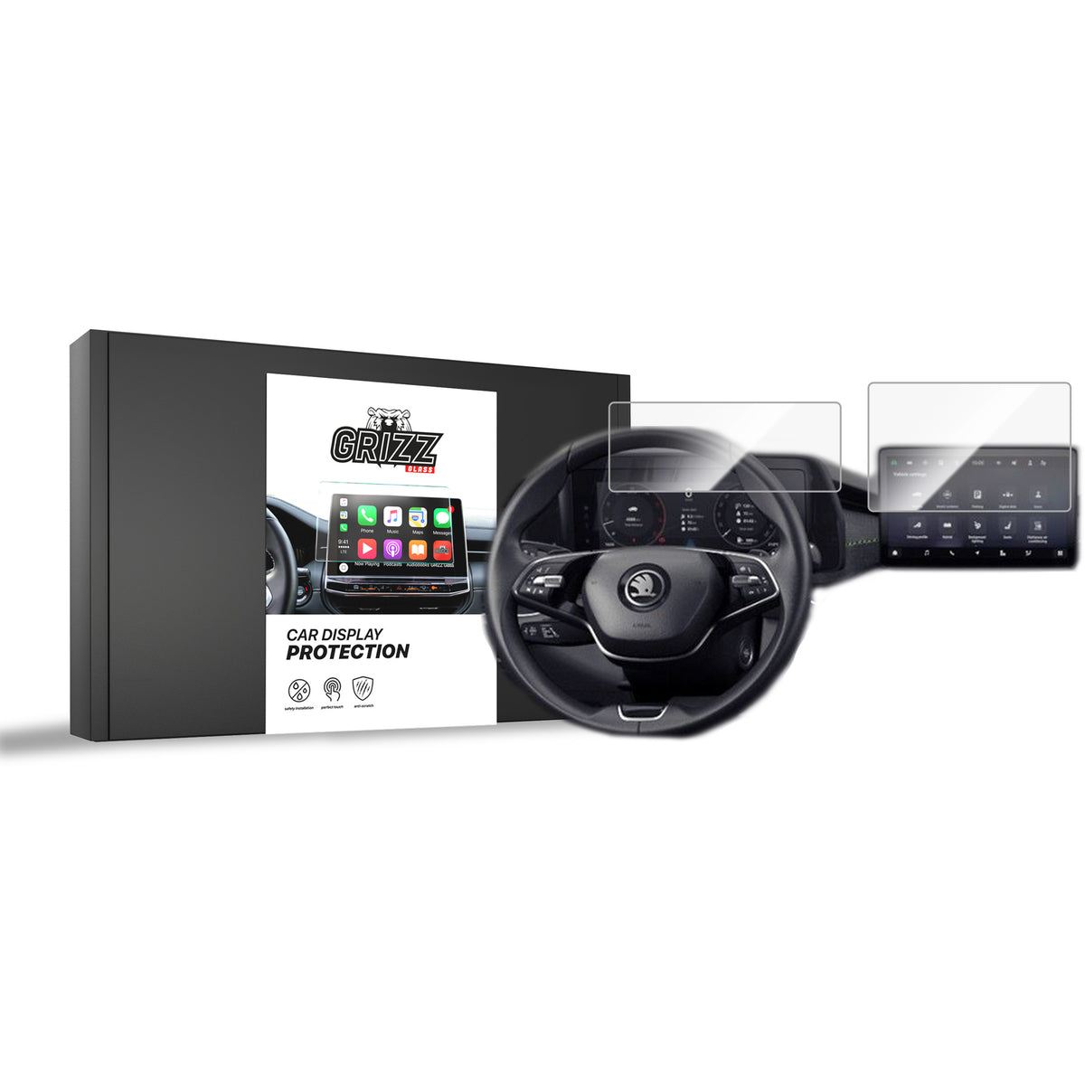 Keramische Autodisplayfolie 2in1 für Skoda Superb 13" (2024-2026), Grizz Protector