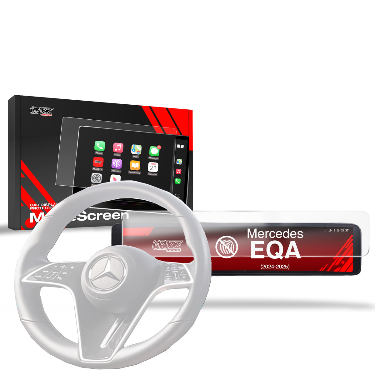 Matte Autodisplayfolie für Mercedes EQA (2024-2026), Grizz Protector
