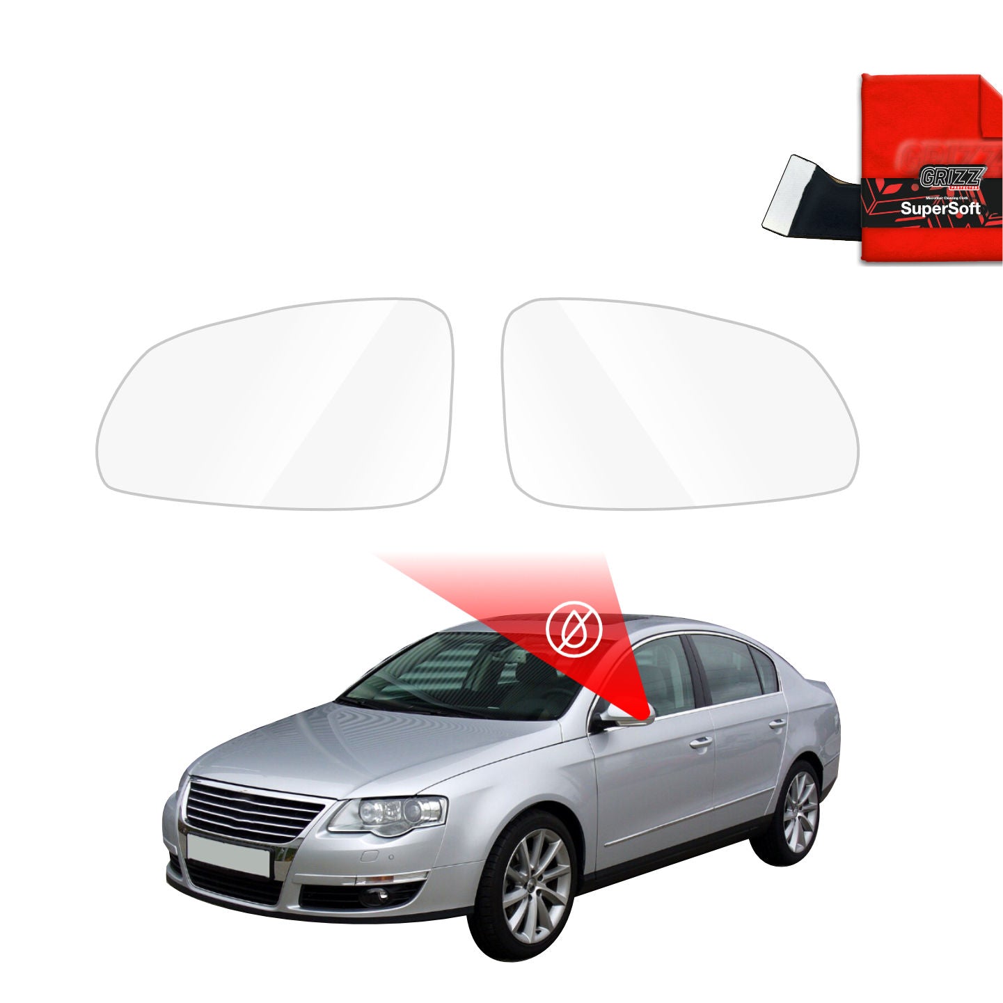 Regenschutzfolie Grizz Protector für Außenspiegel - Volkswagen Passat B6 Sedan (2005-2010)