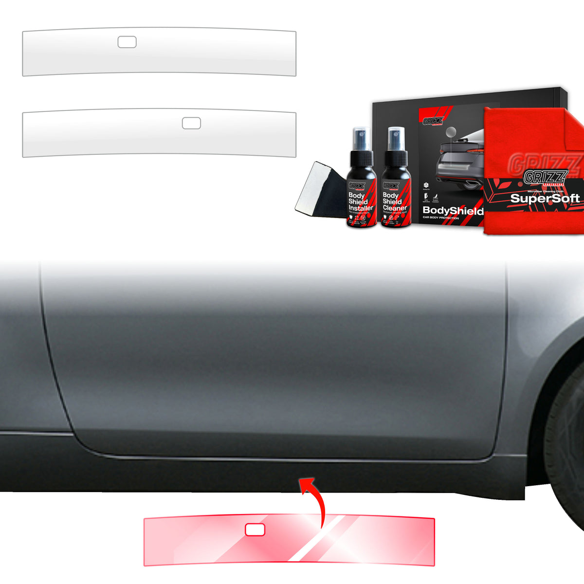 2in1 Schutzfolie Grizz Protector für Schweller - Fiat 500 (2016-2026)