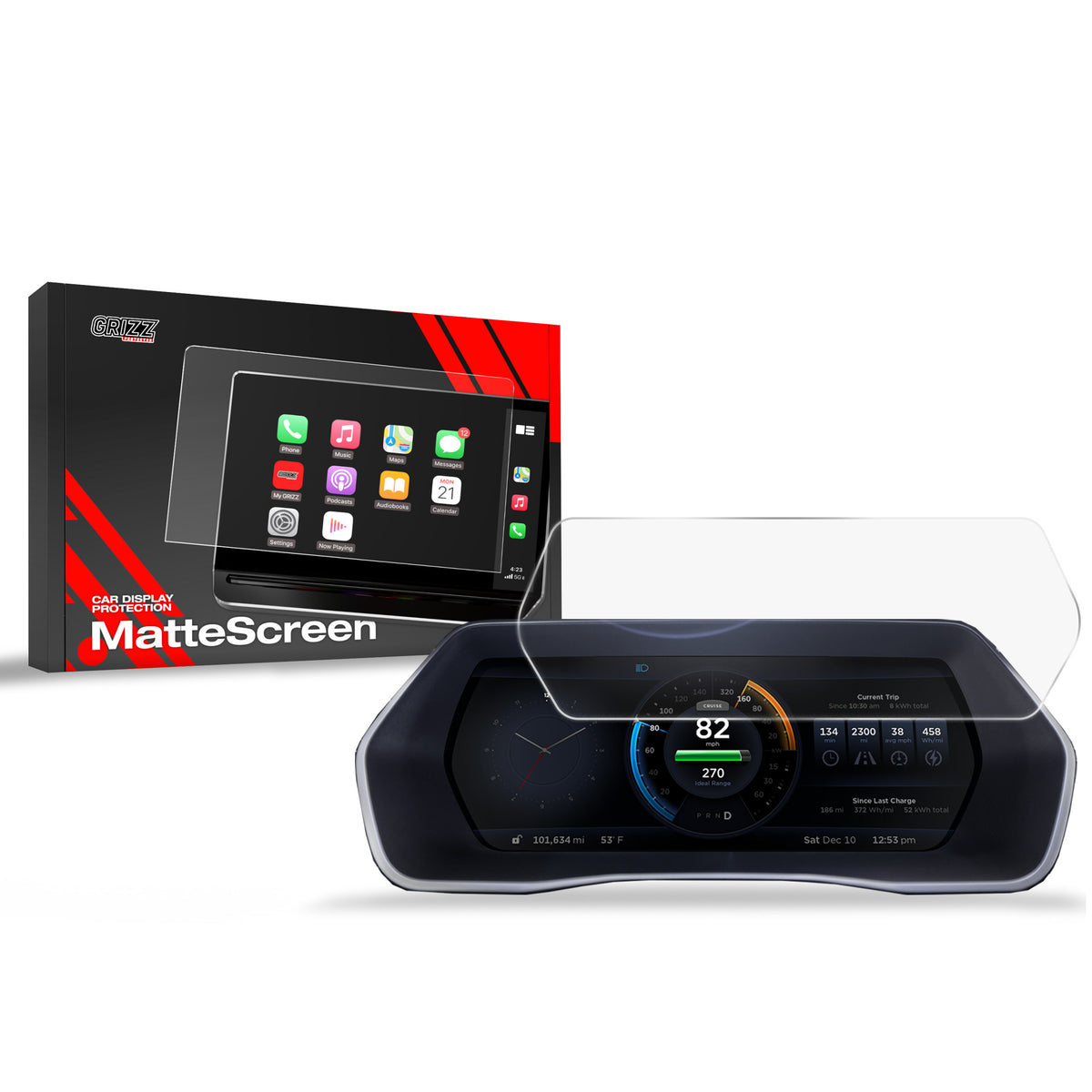 Matte Autodisplayfolie für Tesla Model X 12,3"(2016-2021), Grizz Protector