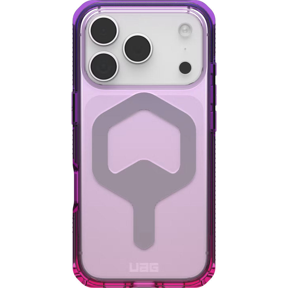 Handyhülle für iPhone 18 Pro / 17 Pro, UAG Plyo mit MagSafe, Violett und Rosa Ombré (1/10)