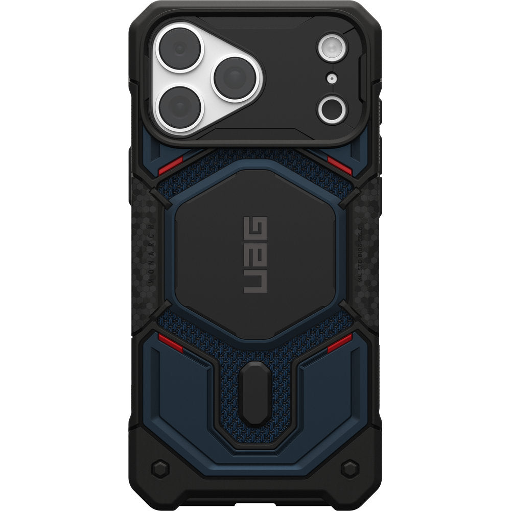 Gepanzerte Handyhülle für iPhone 18 Pro Max / 17 Pro Max, UAG Monarch Pro Kevlar Mag mit MagSafe, Dunkelblau und Schwarz mit Kevlar (2/16)