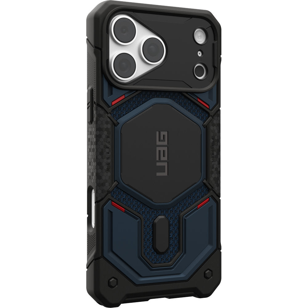 Gepanzerte Handyhülle für iPhone 18 Pro Max / 17 Pro Max, UAG Monarch Pro Kevlar Mag mit MagSafe, Dunkelblau und Schwarz mit Kevlar (3/16)