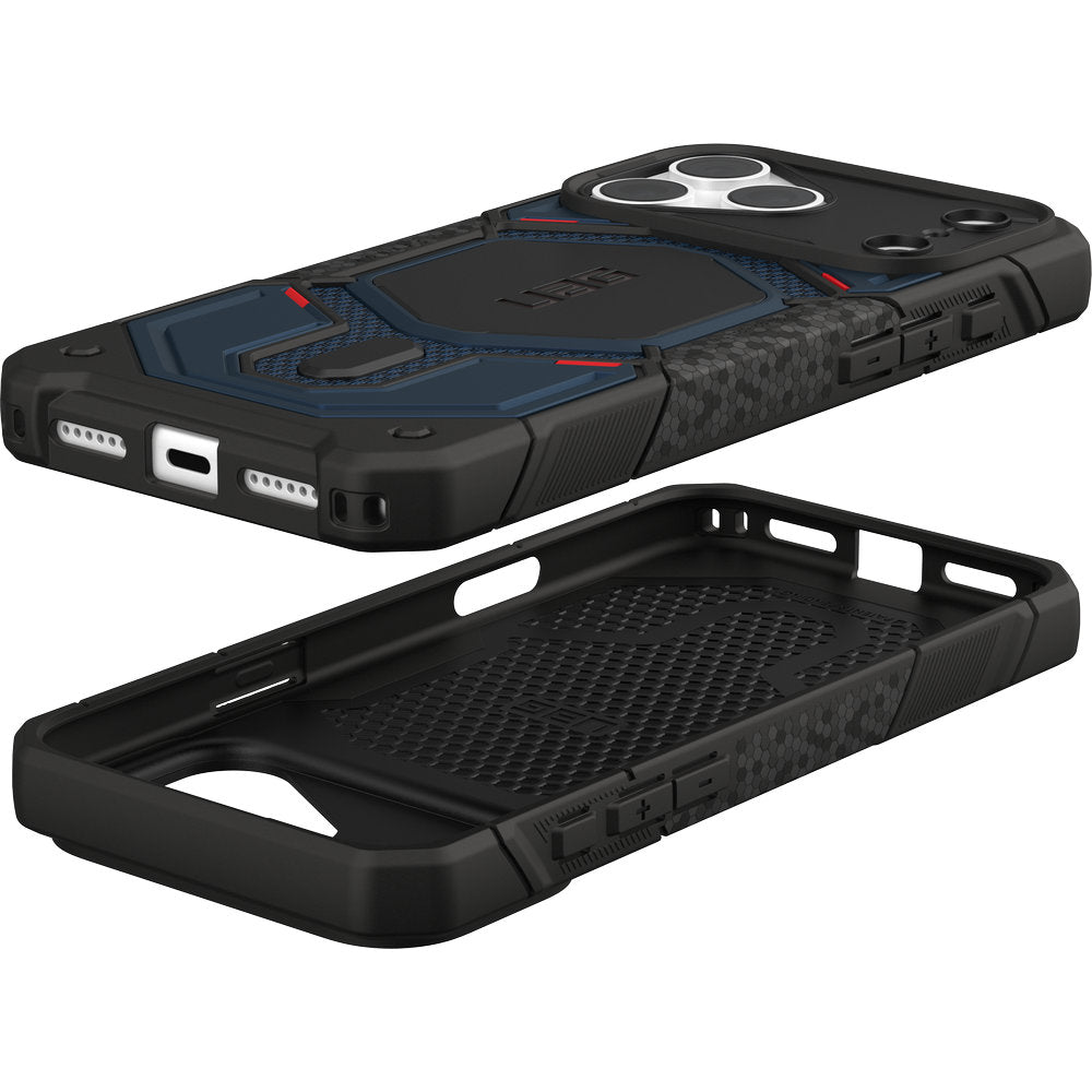 Gepanzerte Handyhülle für iPhone 18 Pro Max / 17 Pro Max, UAG Monarch Pro Kevlar Mag mit MagSafe, Dunkelblau und Schwarz mit Kevlar (7/16)