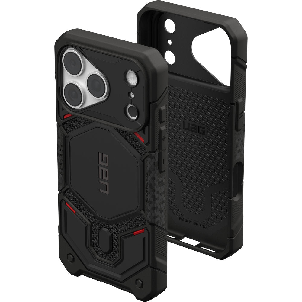 Gepanzerte Handyhülle für iPhone 18 Pro / 17 Pro, UAG Monarch Pro Kevlar Mag mit MagSafe, Schwarz mit Kevlar (8/16)