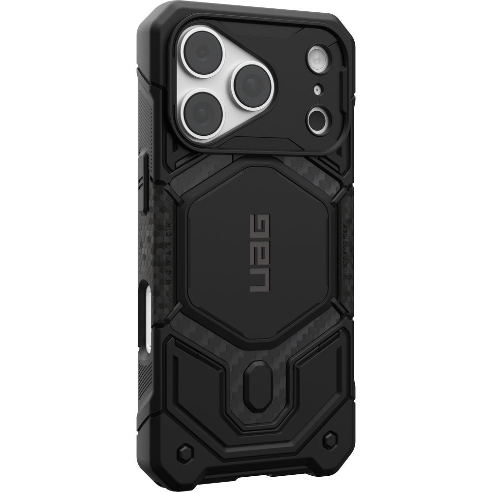 Gepanzerte Handyhülle für iPhone 18 Pro / 17 Pro, UAG Monarch Pro Carbon Mag mit MagSafe, Schwarz (3/16)