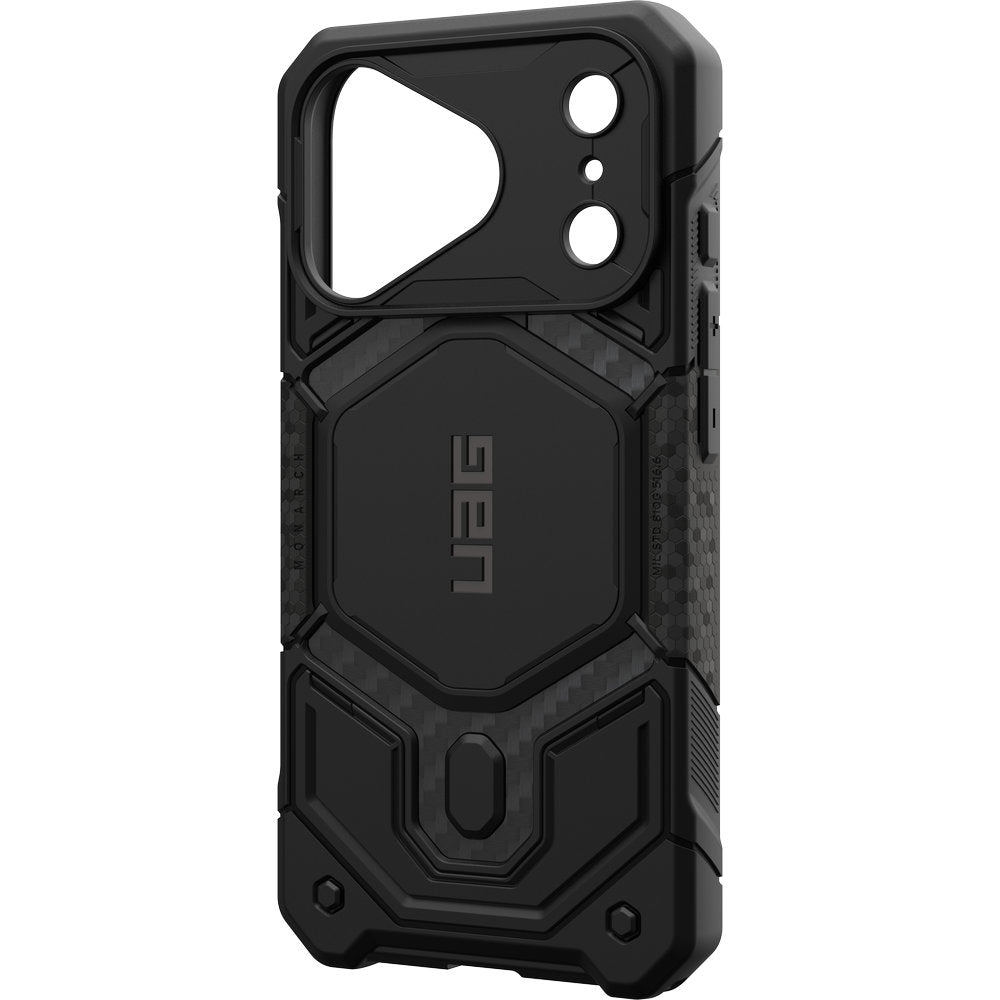 Gepanzerte Handyhülle für iPhone 18 Pro / 17 Pro, UAG Monarch Pro Carbon Mag mit MagSafe, Schwarz (11/16)