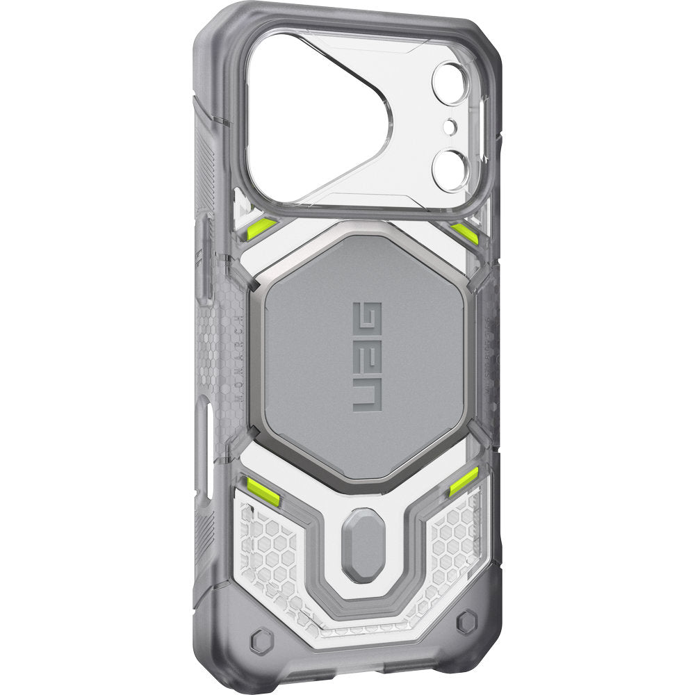 Handyhülle für iPhone 18 Pro / 17 Pro, UAG Monarch Pro mit MagSafe, Transparent und Grau (10/16)